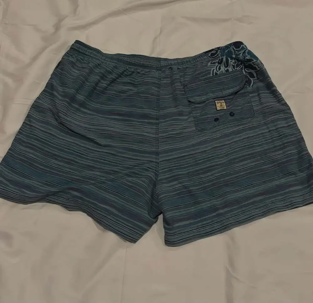 Vintage Tommy Bahama Mens Board Shorts Floral Swim Blue